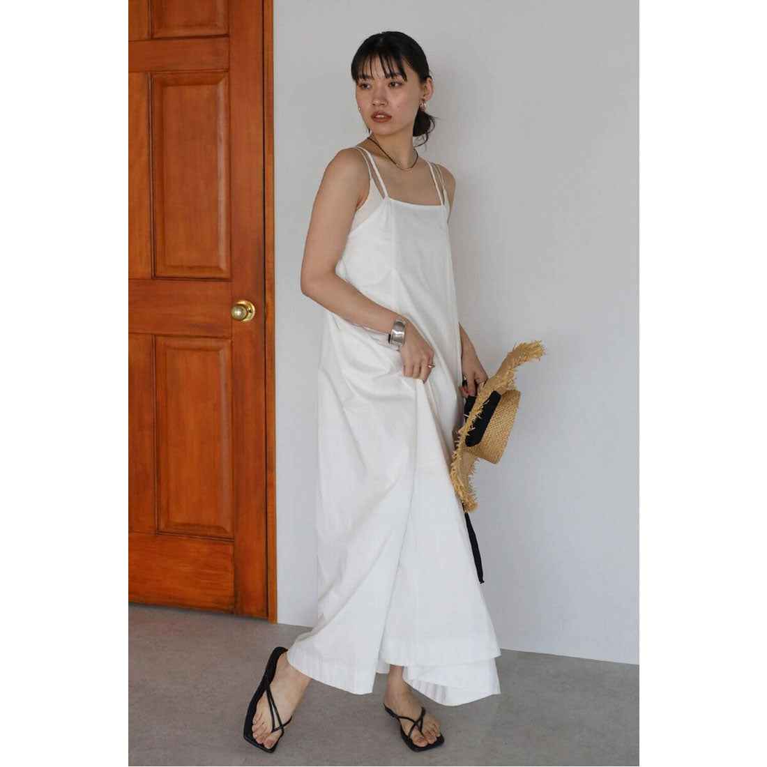 ボンジュールサガン BONJOUR SAGAN volume flare camisole one piece / ボリュームフレアキャミワンピース (OFF-WHITE) OFF-WHITE