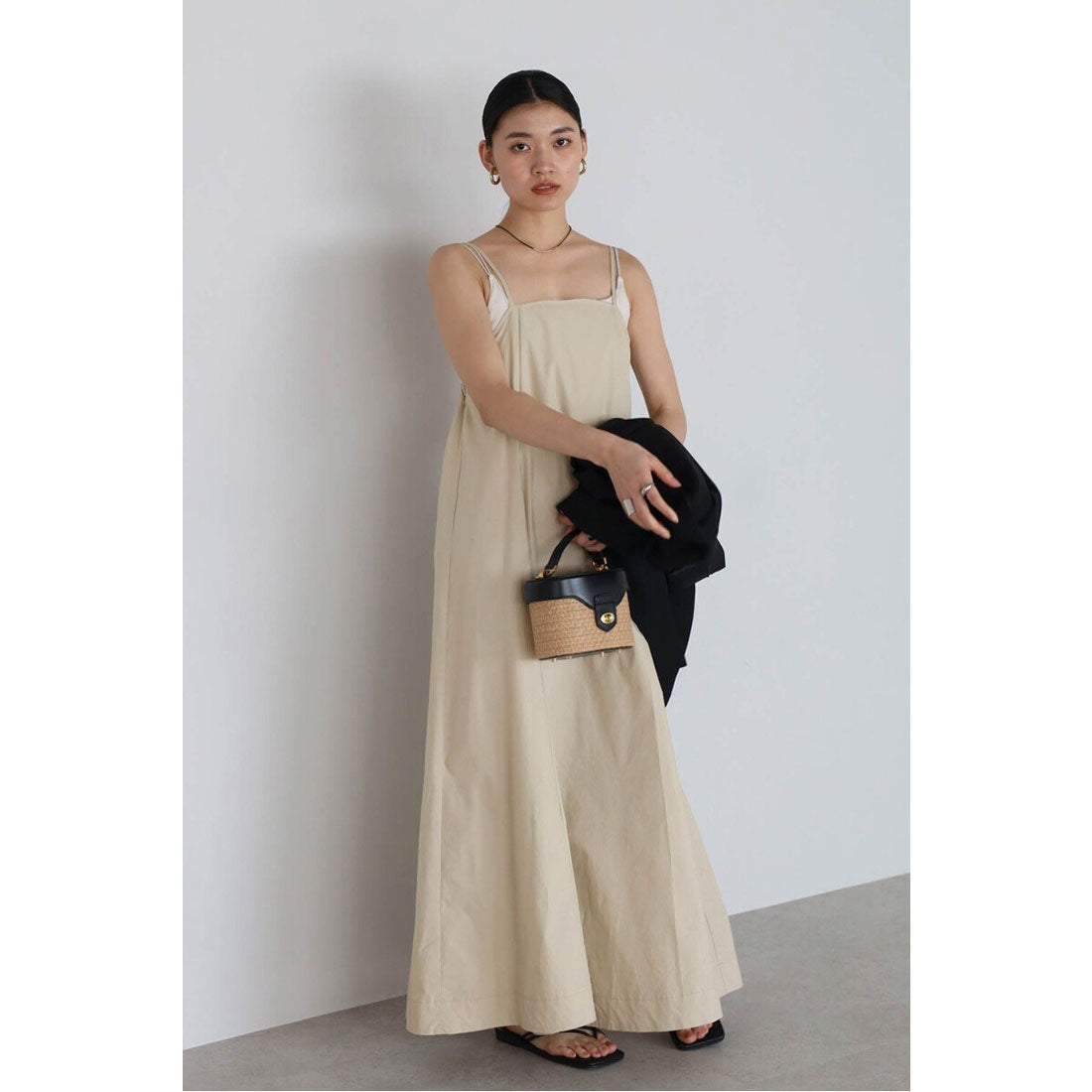 ボンジュールサガン BONJOUR SAGAN volume flare camisole one piece / ボリュームフレアキャミワンピース (OFF-WHITE) OFF-WHITE