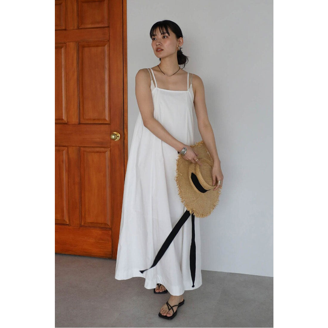 ボンジュールサガン BONJOUR SAGAN volume flare camisole one piece / ボリュームフレアキャミワンピース (OFF-WHITE) OFF-WHITE