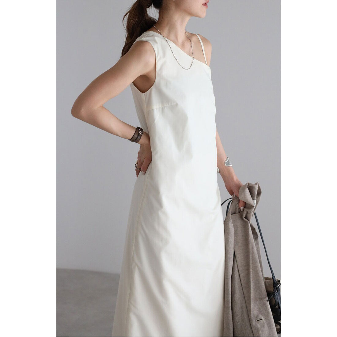 ボンジュールサガン BONJOUR SAGAN ワンショルダーロングワンピース (COCOA) COCOA