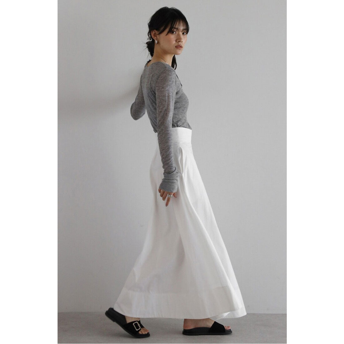 ボンジュールサガン BONJOUR SAGAN henry neck sheer pullover / ヘンリーネックシアープルオーバー (LIGHT-GRAY) LIGHT-GRAY