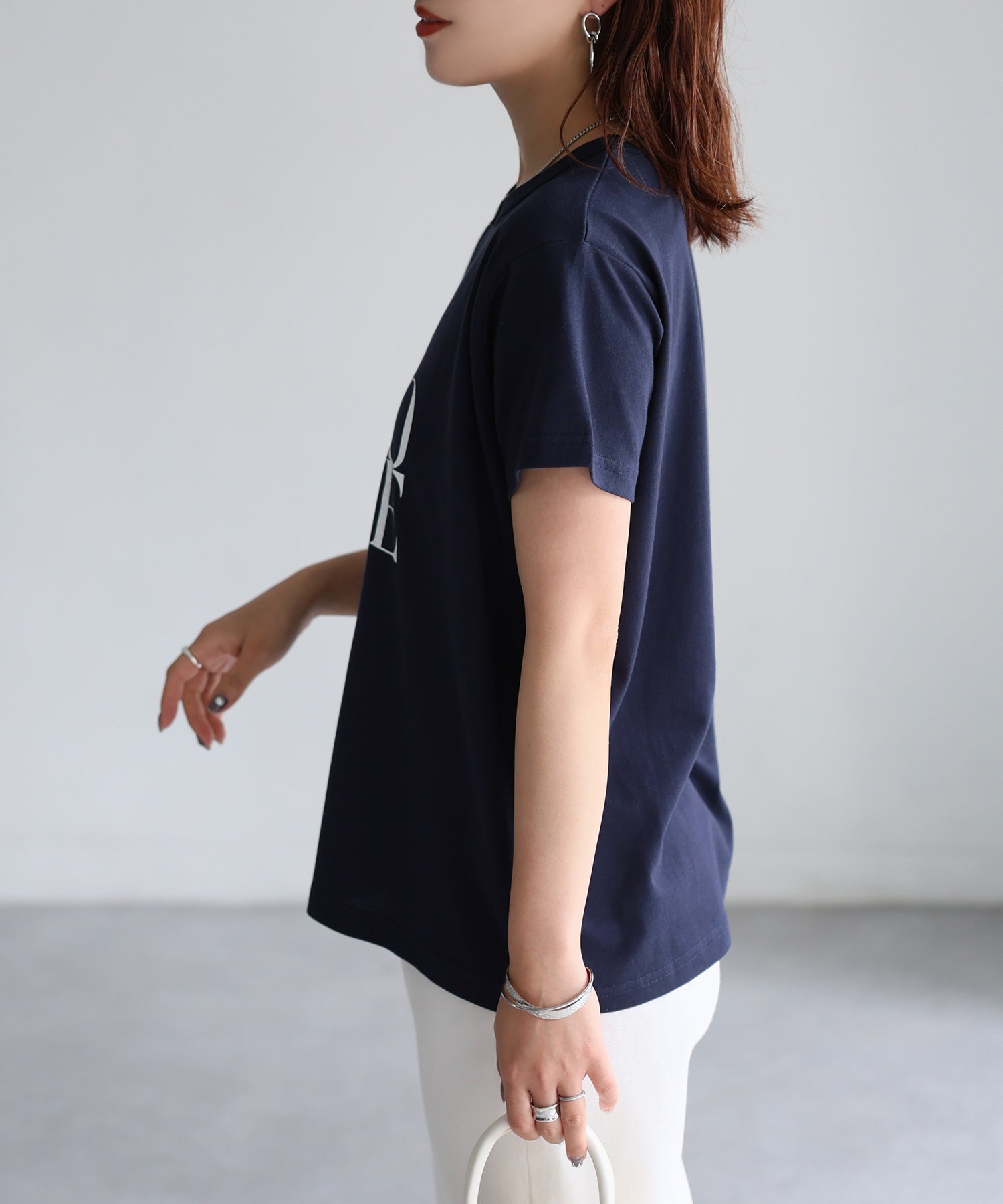 リベリー Riberry WINSOMEプリントレタリングTシャツ (ネイビー) ネイビー