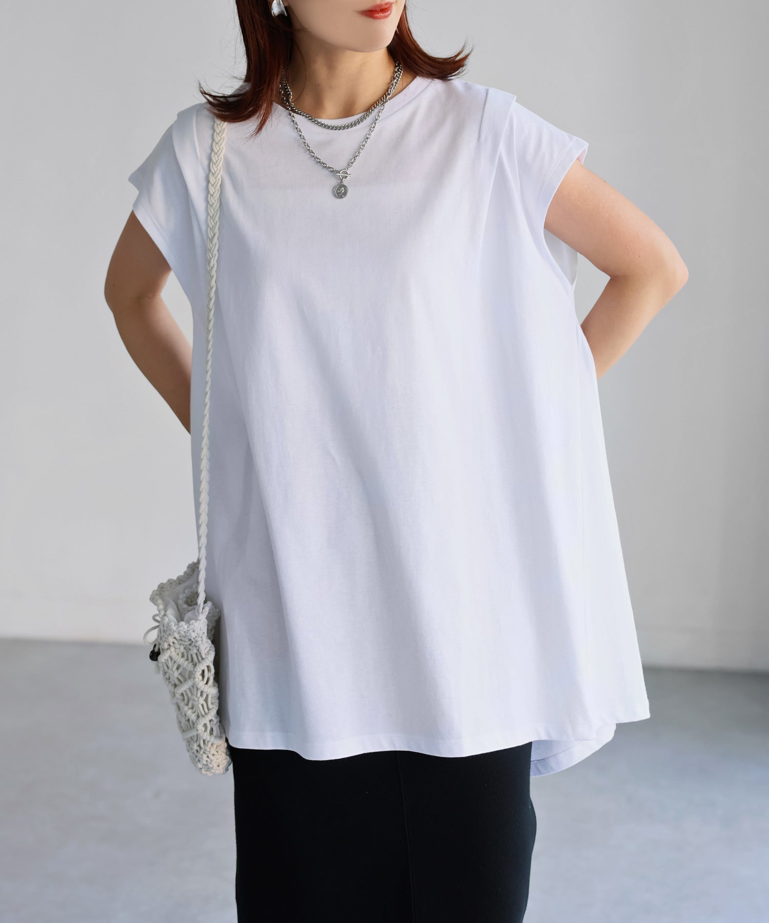 リベリー Riberry タックAラインTシャツ (オフホワイト) オフホワイト