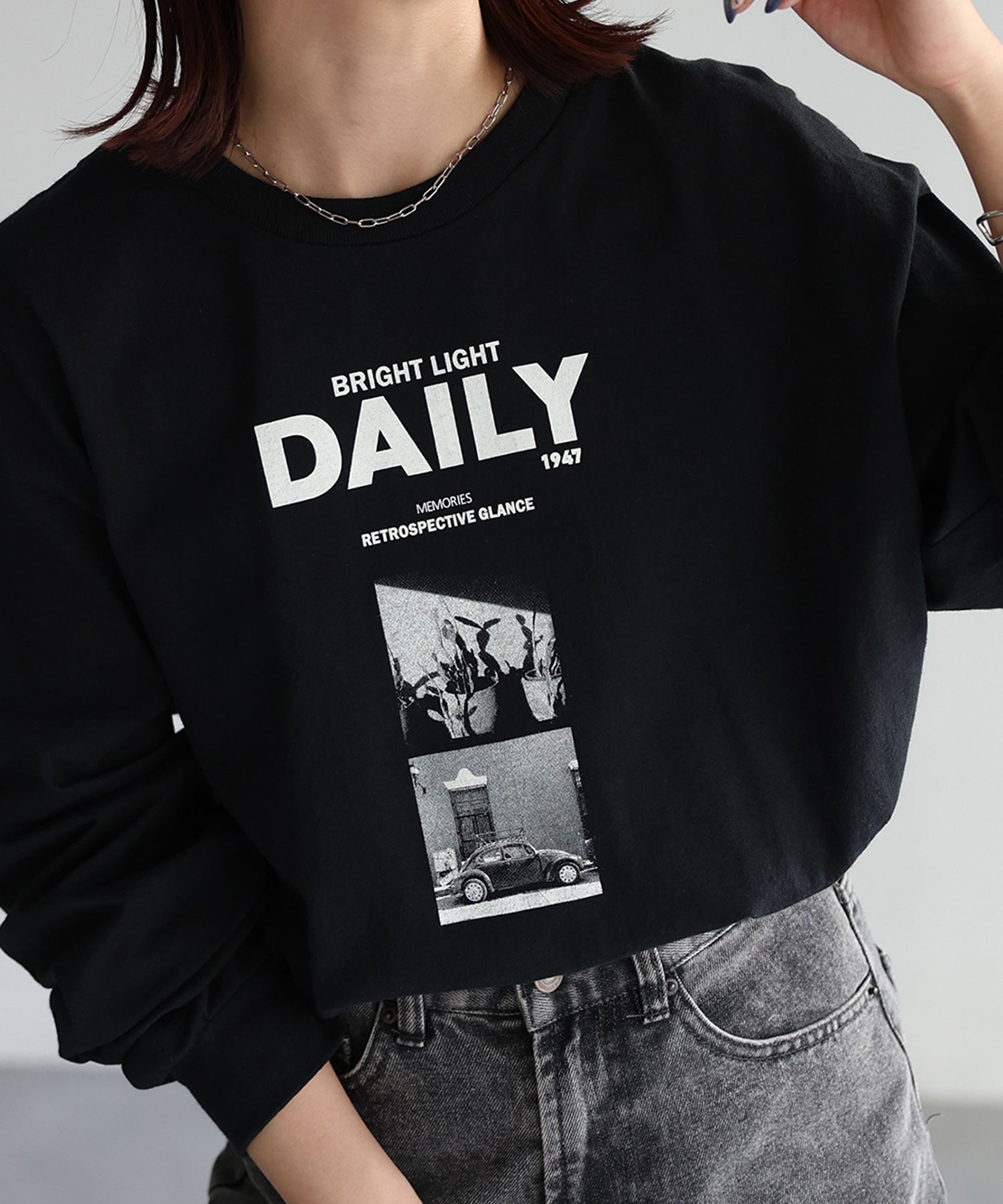 リベリー Riberry DAILYフォトプリントロンT (ブラック) ブラック