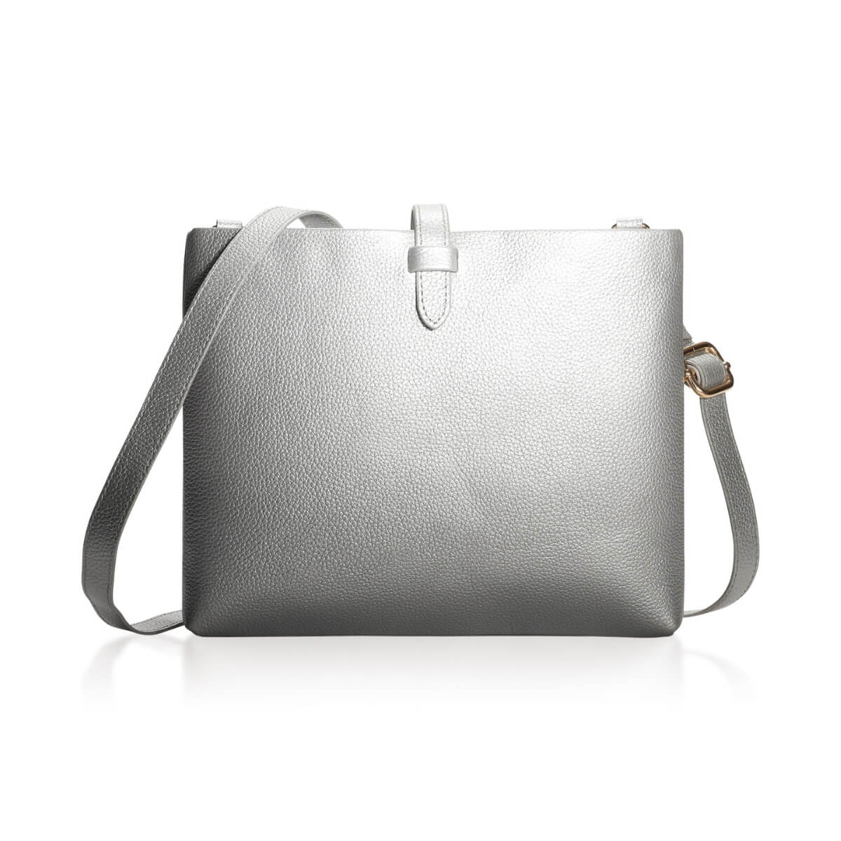 ブルーシンシア BLUE SINCERE 本革 レディース サコッシュ / Awis - アウィス -(メタリックシルバー) メタリックシルバー