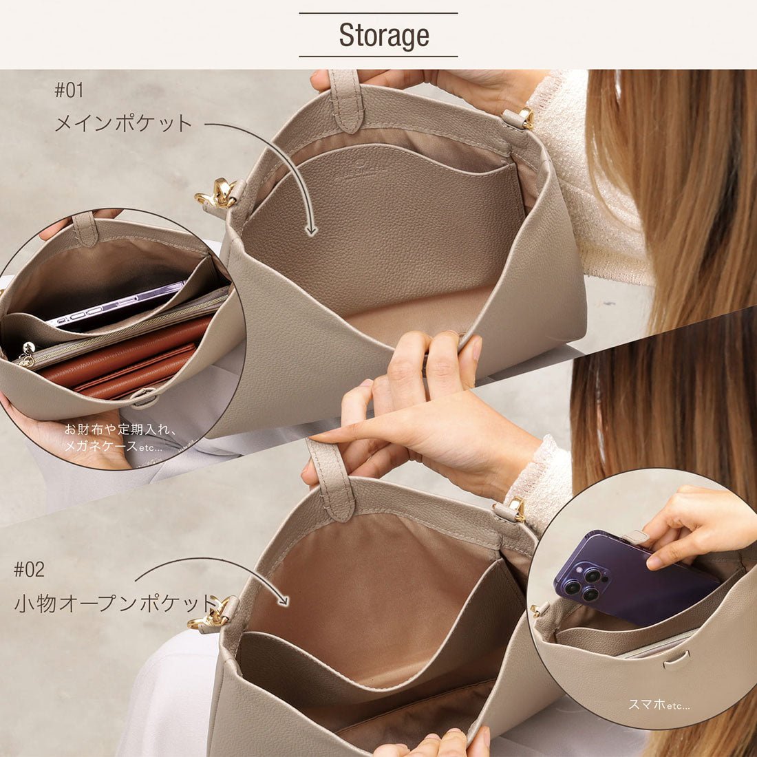 ブルーシンシア BLUE SINCERE 本革 サコッシュ 4way デザイン スマホポシェット ショルダーバッグ (メタリックシルバー) メタリックシルバー