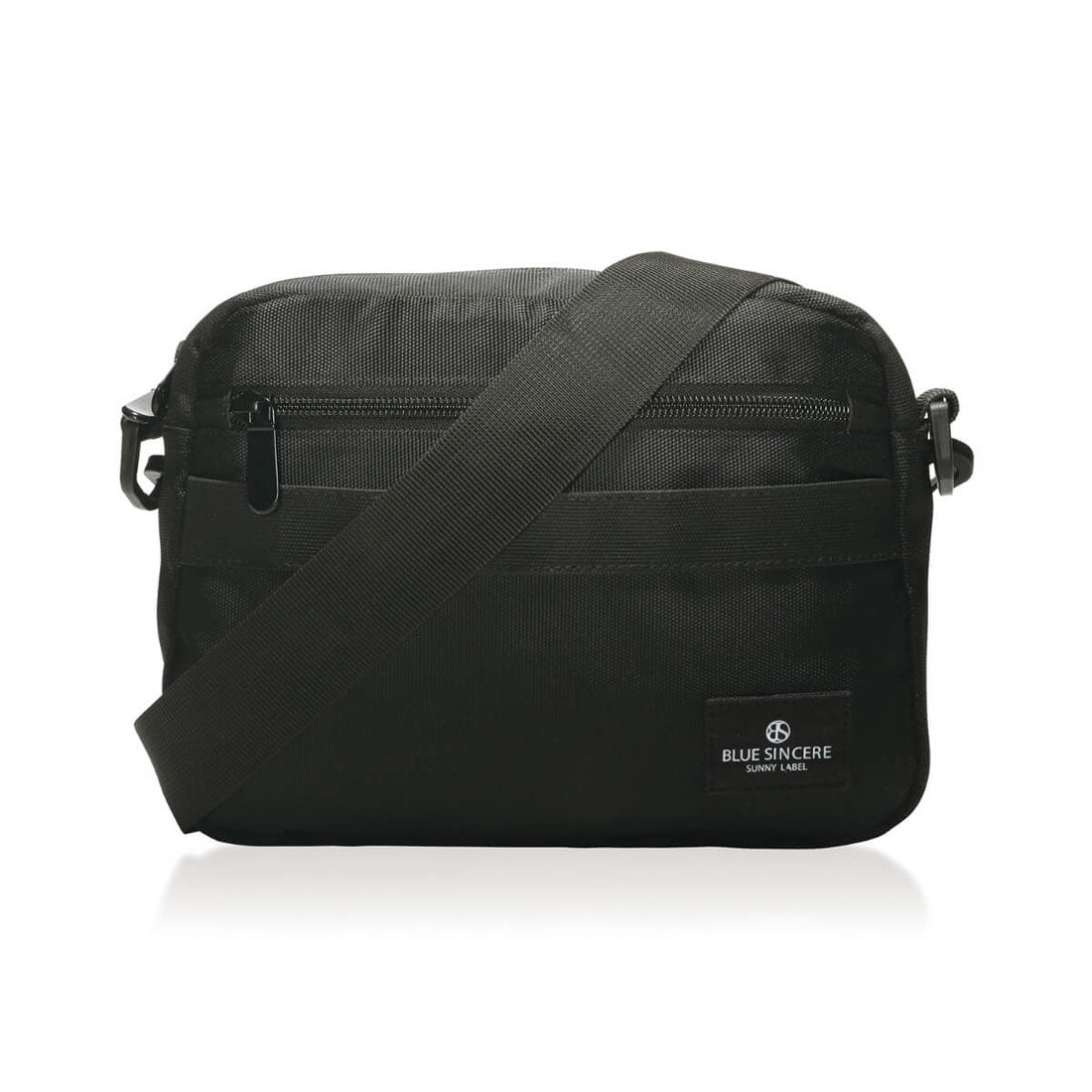 ブルーシンシア BLUE SINCERE ショルダーバッグ メンズ 撥水 軽量 7ポケット フラップレス 斜めがけ RFID スキミング防止 (ブラック) ブラック