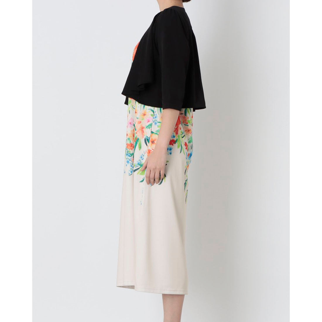 ブループールロード BLUE POOL ROAD ボレロ付エレガンスフローラルワンピース (アイボリー) アイボリー