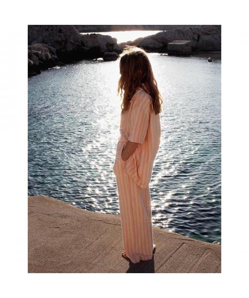 ボングスタ BONGUSTA BONGUSTA イージーパンツ NARAM PANTS タオル地 ストライプ (tropical-crame) tropical-crame