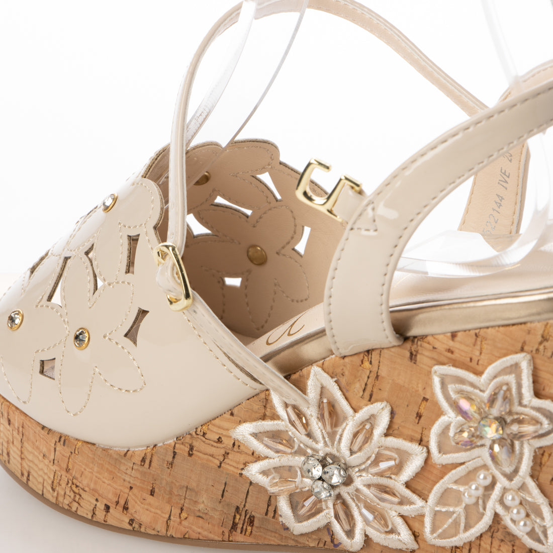 ブリジット バーキン Bridget Birkin フラワーカットワークコルクサンダル_522144