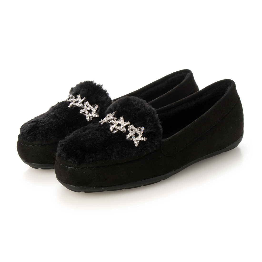 ブリジット バーキン Bridget Birkin ラインスタームートンシューズ (ブラックスウェード) ブラックスウェード