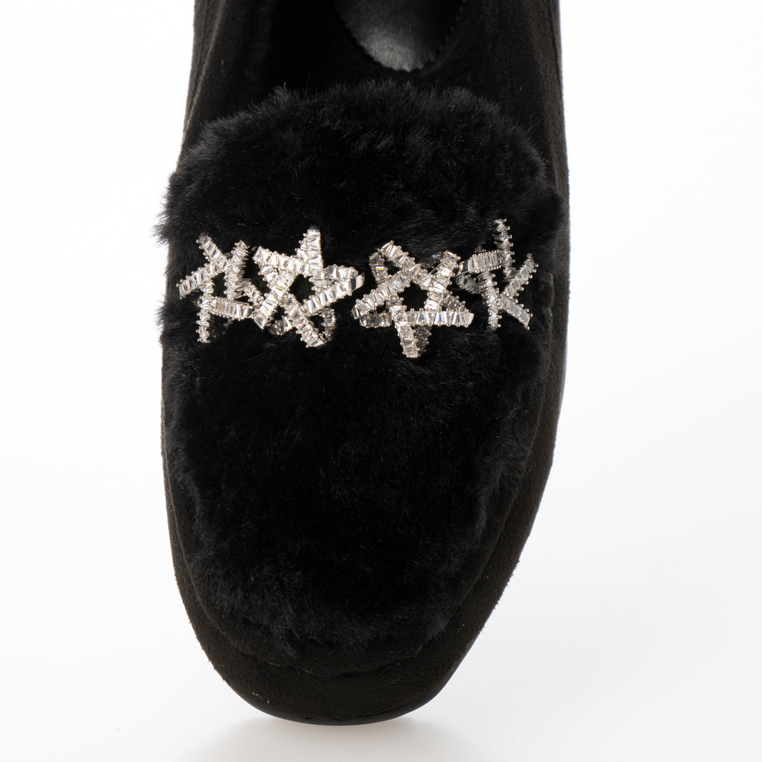 ブリジット バーキン Bridget Birkin ラインスタームートンシューズ (ブラックスウェード) ブラックスウェード