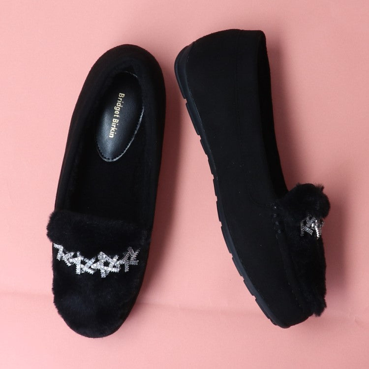 ブリジット バーキン Bridget Birkin ラインスタームートンシューズ (ブラックスウェード) ブラックスウェード