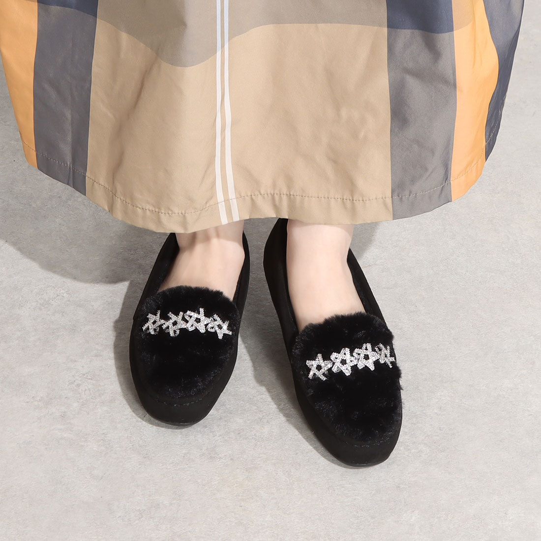 ブリジット バーキン Bridget Birkin ラインスタームートンシューズ