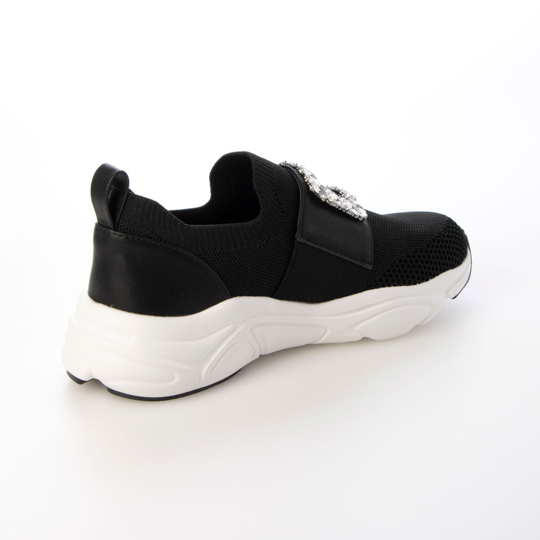 ブリジット バーキン Bridget Birkin ビジューバックルニットスニーカー (ブラック) ブラック