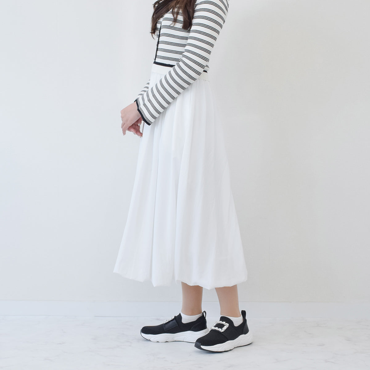 ブリジット バーキン Bridget Birkin ビジューバックルニットスニーカー (ブラック) ブラック