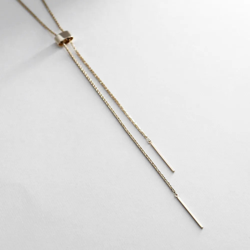 COCOSHNIK K10スパイクトリプル ラリエットネックレス