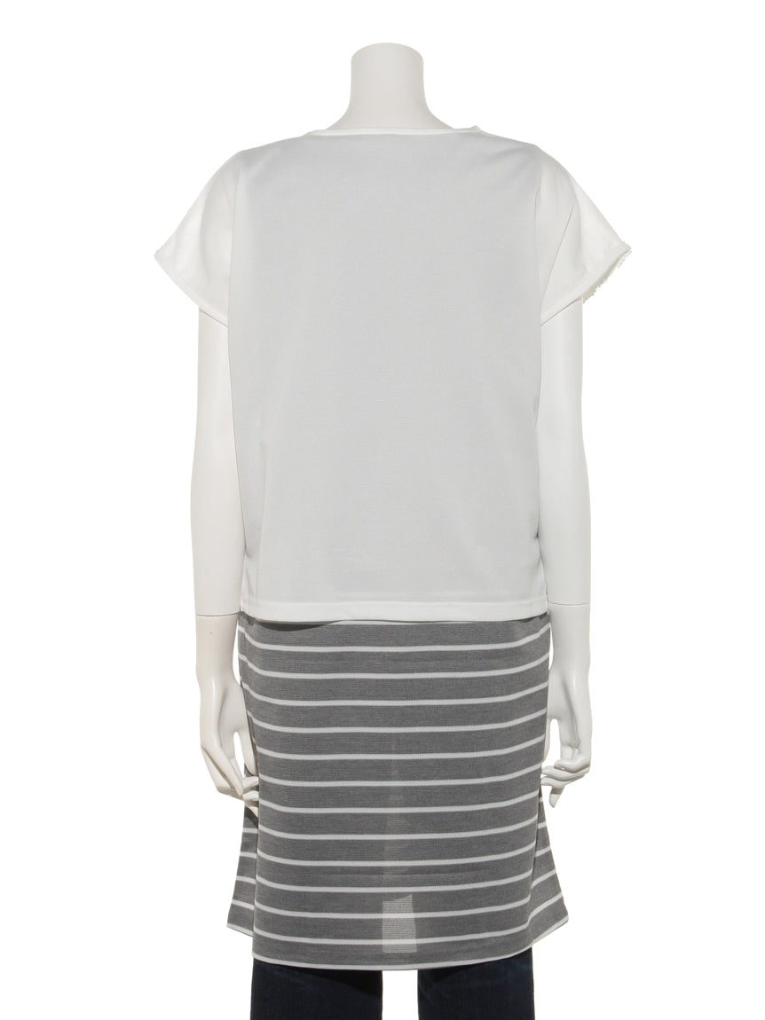 ブローディア BRODIAEA レース×し鹿の子アンサンブル (シルバーグレー) シルバーグレー