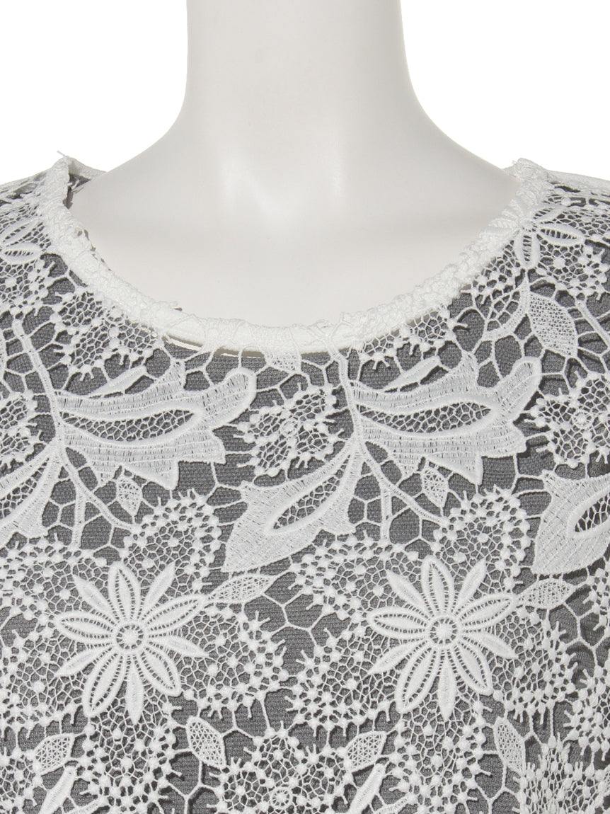 ブローディア BRODIAEA レース×し鹿の子アンサンブル (シルバーグレー) シルバーグレー