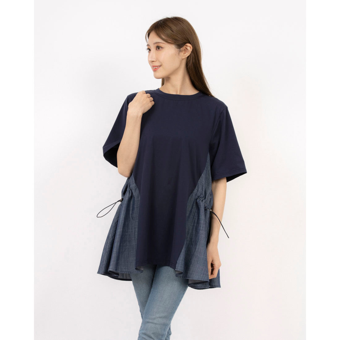 BRODIAEA BRODIAEA denim switch tunic cut-and-sew