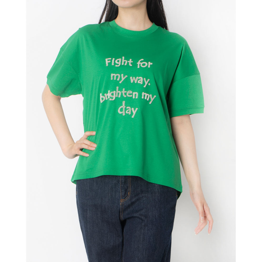 ブローディア BRODIAEA 歯ブラシ加工ロゴ半袖Tシャツ (グリーン) グリーン