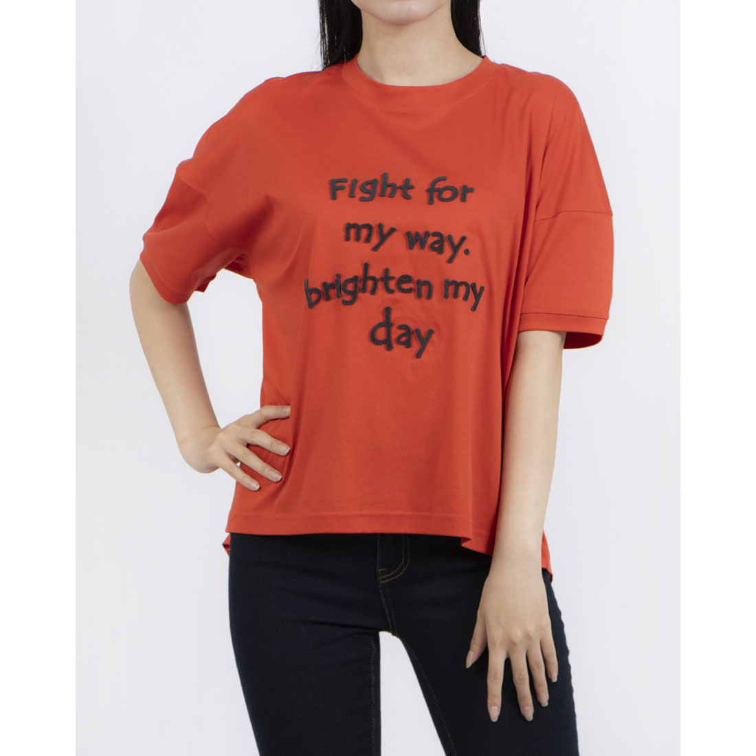 ブローディア BRODIAEA 歯ブラシ加工ロゴ半袖Tシャツ (コーラル) コーラル