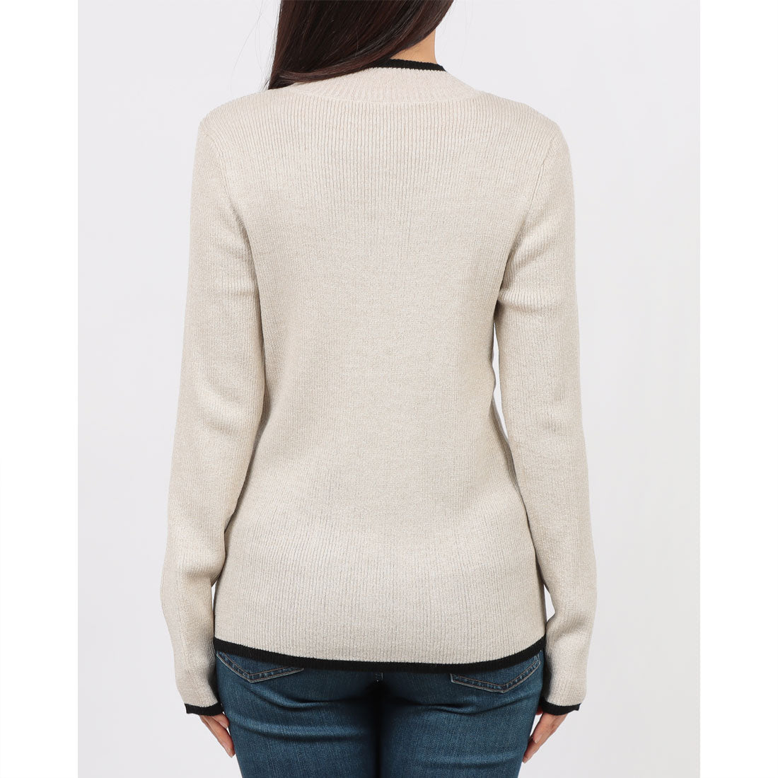 ブローディア BRODIAEA ライン入りラメリブニット (ゴールド) ゴールド