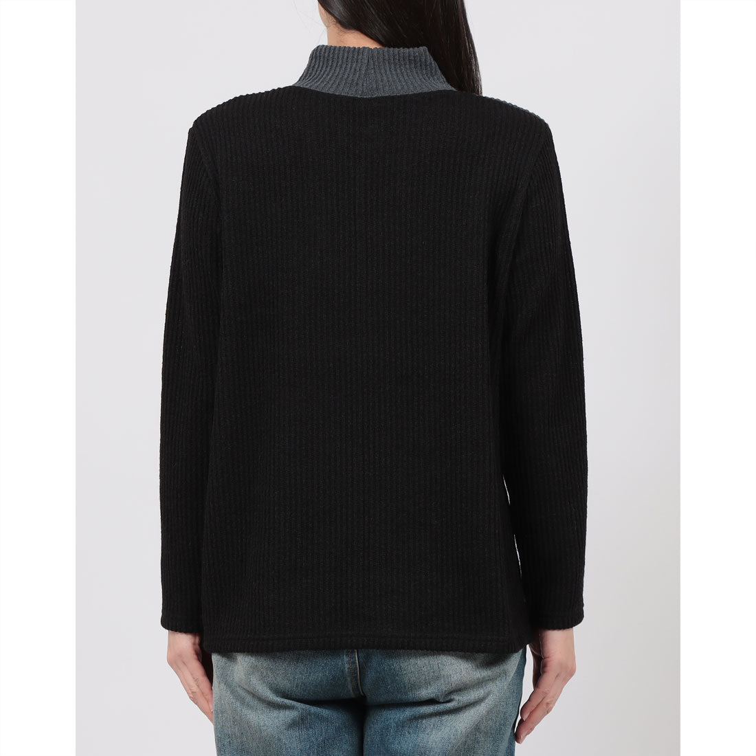 ブローディア BRODIAEA ブロック配色プルオーバー (ブラック) ブラック