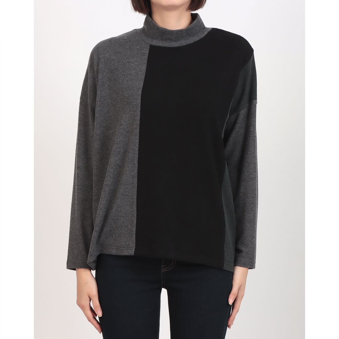 ブローディア BRODIAEA 起毛配色プルオーバー (グレー) グレー