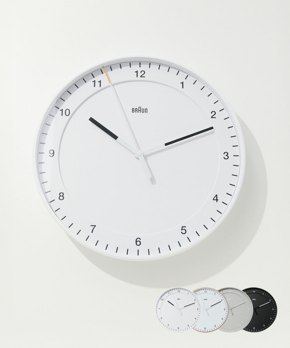 ブラウン BRAUN ブラウン BRAUN Wall Clock ウォールクロック BC17 掛け時計 直径30cm ユニセックス 時計 ブラック グレー ローズ/ホワイト ホワイト 【返品不可商品】