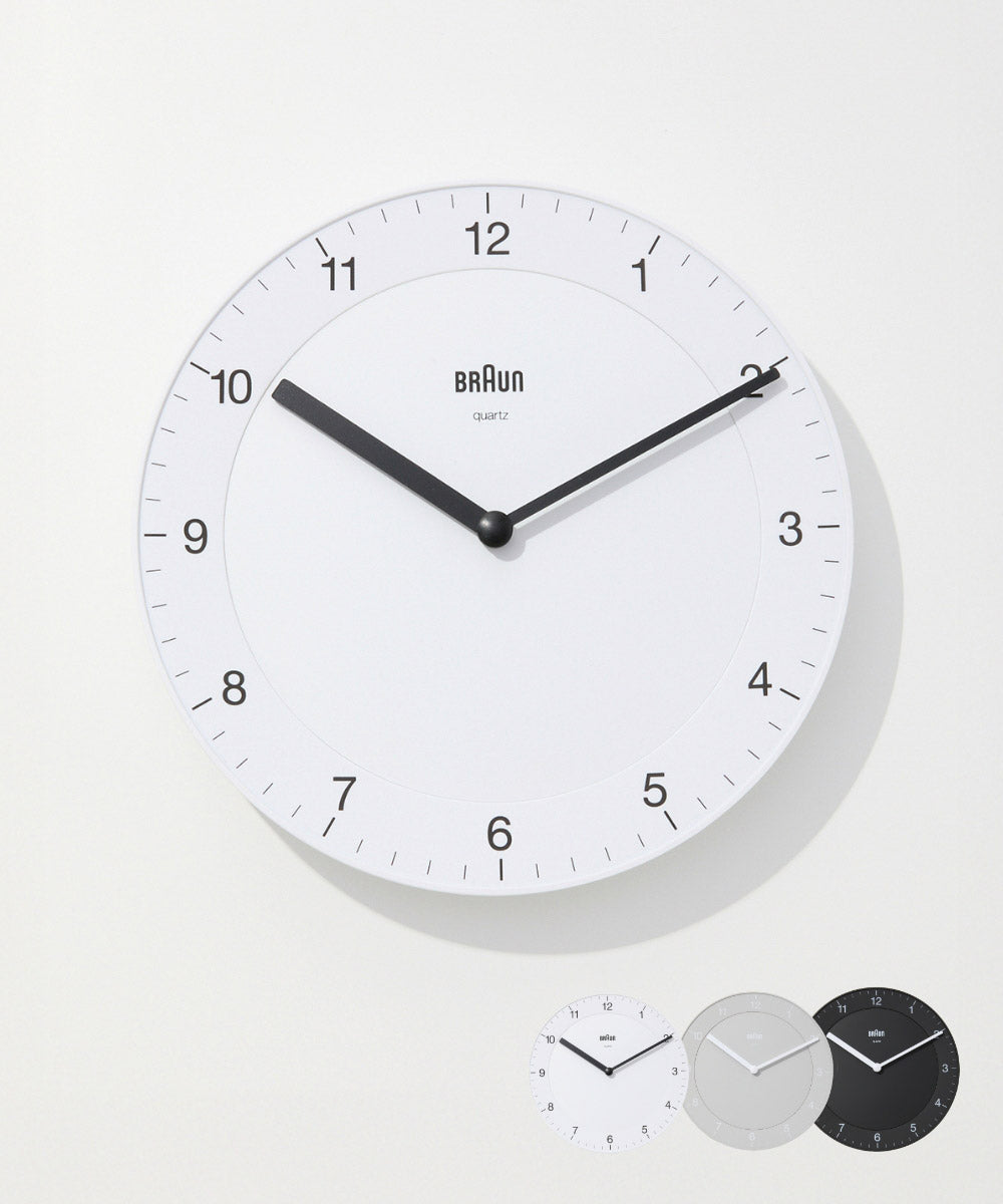 ブラウン BRAUN ブラウン BRAUN Classic Wall Clock クラシック ウォールクロック BC06 掛け時計 直径20cm ユニセックス 時計 ブラック グレー ホワイト 【返品不可商品】