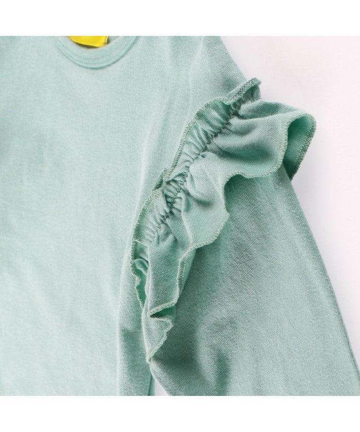 ブランシェス BRANSHES 【WEB限定/DRC】肩フリル綿100%長袖Tシャツ ロンT