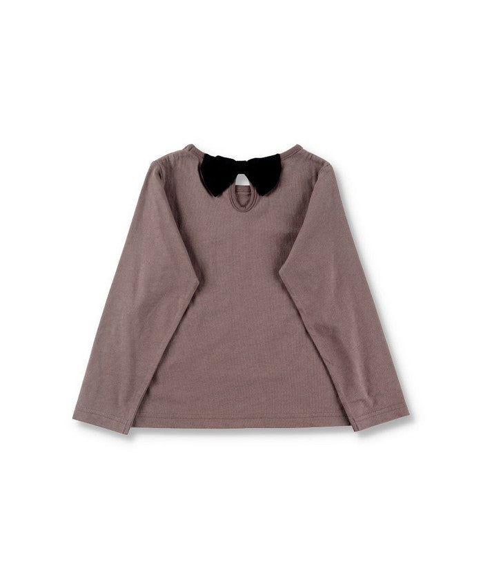 ブランシェス BRANSHES 【WEB限定/DRC】綿100%バックリボンつき長袖Tシャツ ロンT