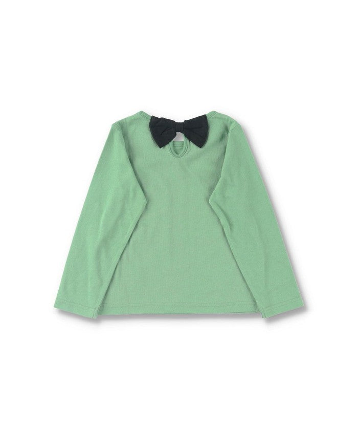 ブランシェス BRANSHES 【WEB限定/DRC】綿100%バックリボンつき長袖Tシャツ ロンT