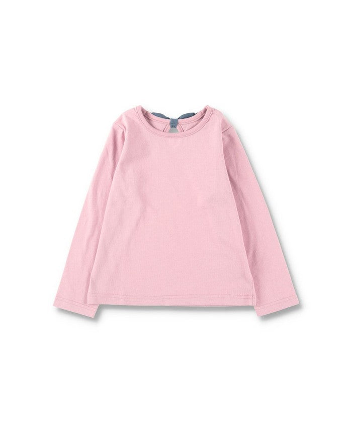 ブランシェス BRANSHES 【WEB限定/DRC】綿100%バックリボンつき長袖Tシャツ ロンT