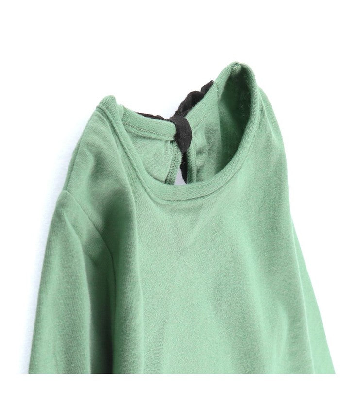 ブランシェス BRANSHES 【WEB限定/DRC】綿100%バックリボンつき長袖Tシャツ ロンT