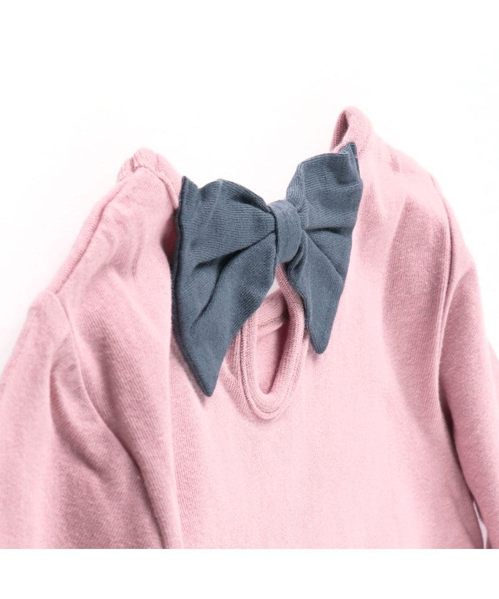 ブランシェス BRANSHES 【WEB限定/DRC】綿100%バックリボンつき長袖Tシャツ ロンT