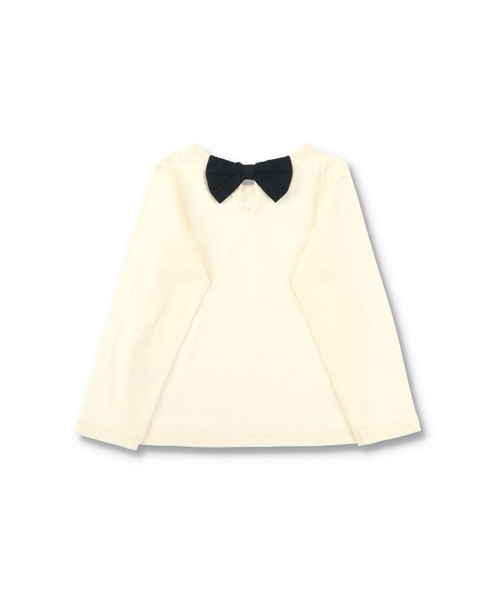 ブランシェス BRANSHES 【WEB限定/DRC】綿100%バックリボンつき長袖Tシャツ ロンT