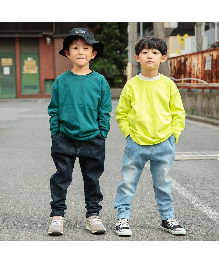 ブランシェス BRANSHES 【WEB限定/DRC】スーパータックテーパードストレッチデニムパンツ