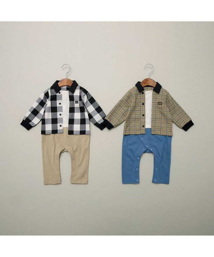 ブランシェス BRANSHES 20/ー天竺/先染めチェック柄 【お揃い】長袖CA