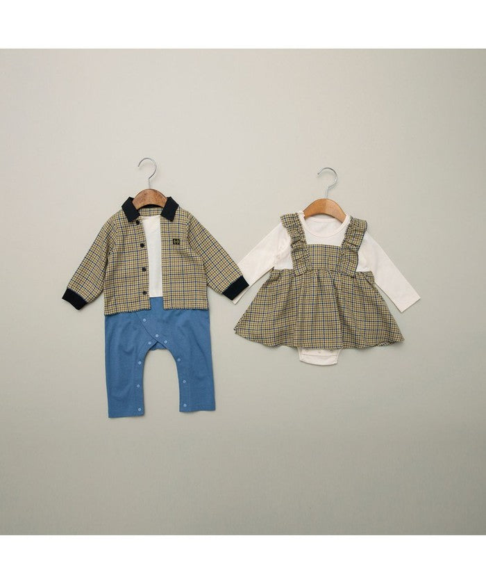 ブランシェス BRANSHES 20/ー天竺/先染めチェック柄 【お揃い】長袖CA