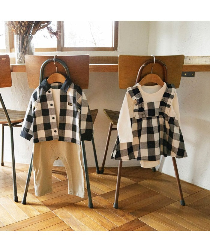 ブランシェス BRANSHES 20/ー天竺/先染めチェック柄 【お揃い】長袖CA