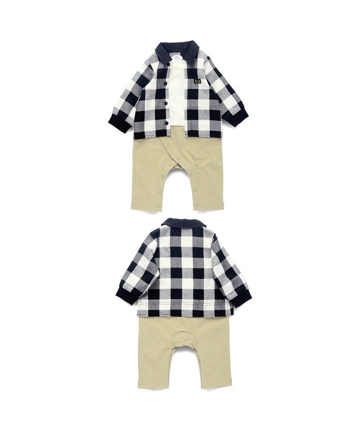 ブランシェス BRANSHES 20/ー天竺/先染めチェック柄 【お揃い】長袖CA