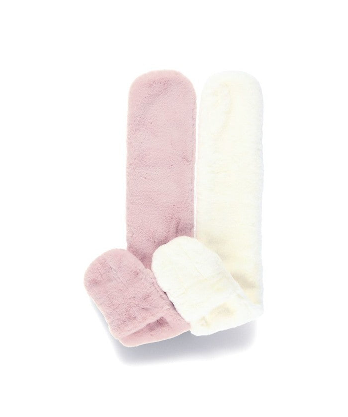 ブランシェス branshes リボン型フェイクファーマフラー