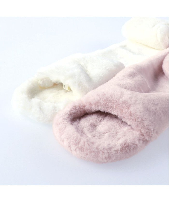 ブランシェス branshes リボン型フェイクファーマフラー