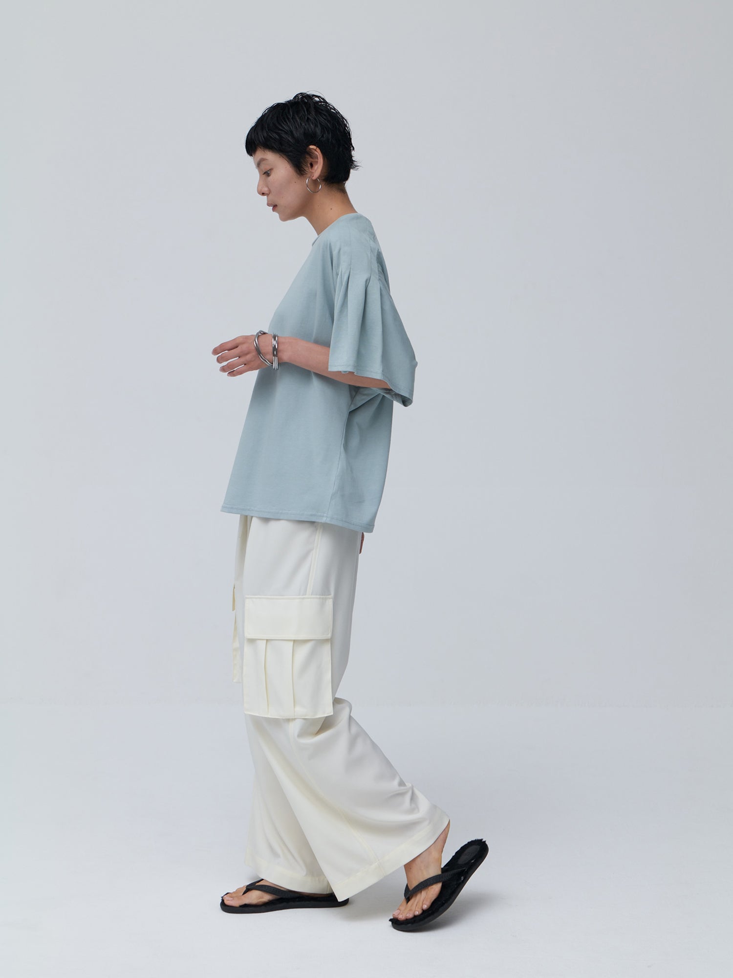 ブラウンアンドストリート Brown&Street さらさらカーゴパンツ (エクリュ) エクリュ