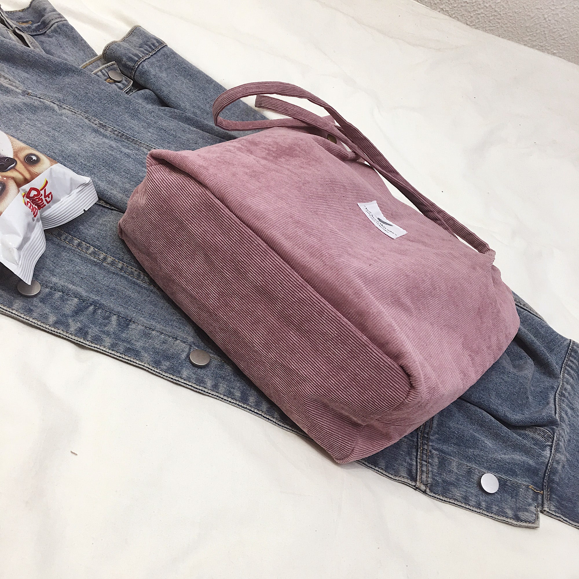 ベストストア Beststore レディースファッション通販バッグ トートバッグ レディースコーデュロイ ショルダーバッグかわいい/ おしゃれ/ 通学 /おすすめ / 大人気/人気/トートバック (ピンク) ピンク