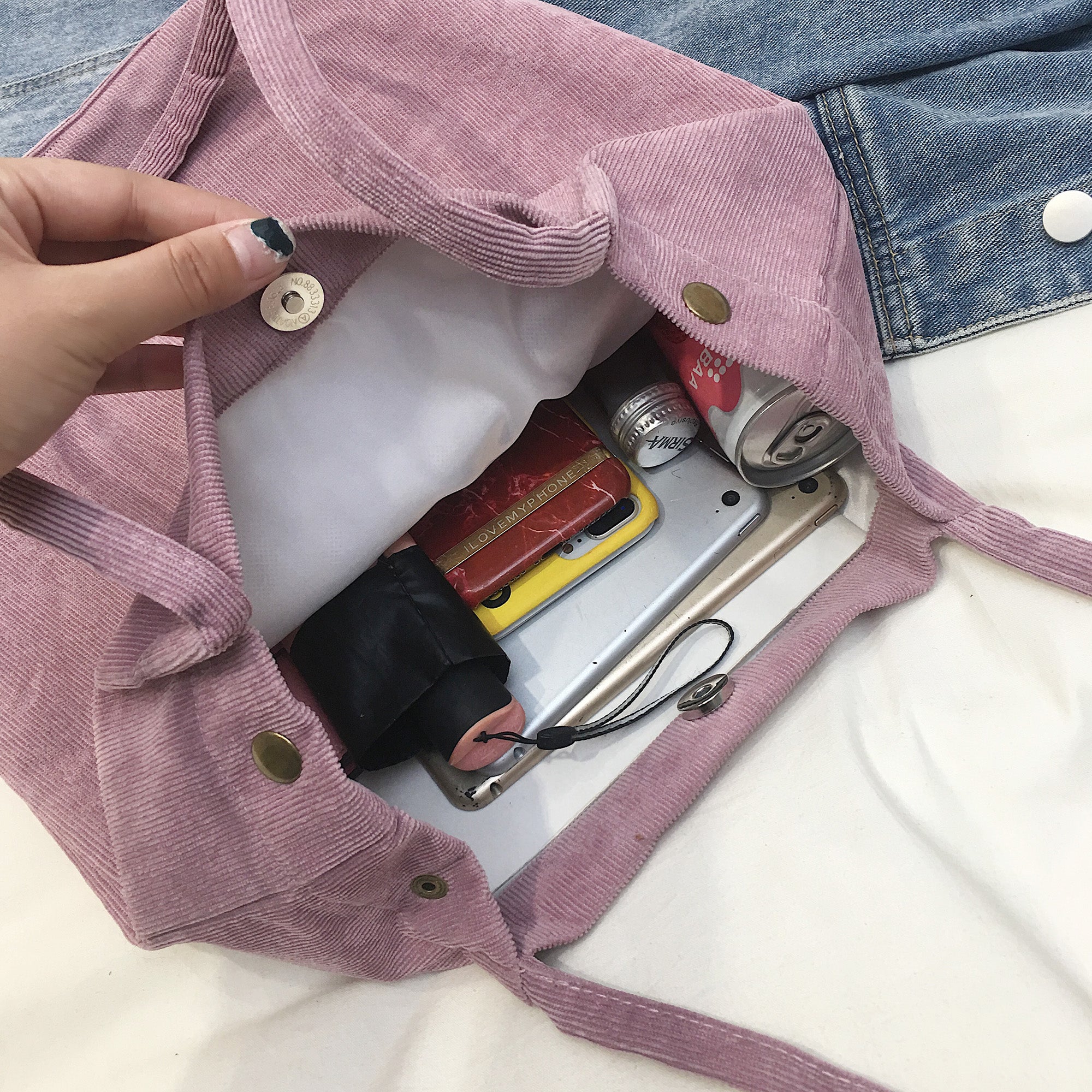 ベストストア Beststore レディースファッション通販バッグ トートバッグ レディースコーデュロイ ショルダーバッグかわいい/ おしゃれ/ 通学 /おすすめ / 大人気/人気/トートバック (イエロー) イエロー