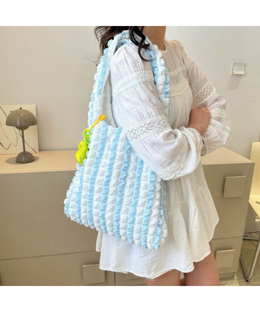 Beststore Popcorn Tote Bag Bag Pocopoco Bag Poko Poko Korean Fashion Puff Embossed Eco Bag Women's Shoulder Bag Adult Cute Waffle Style Bag