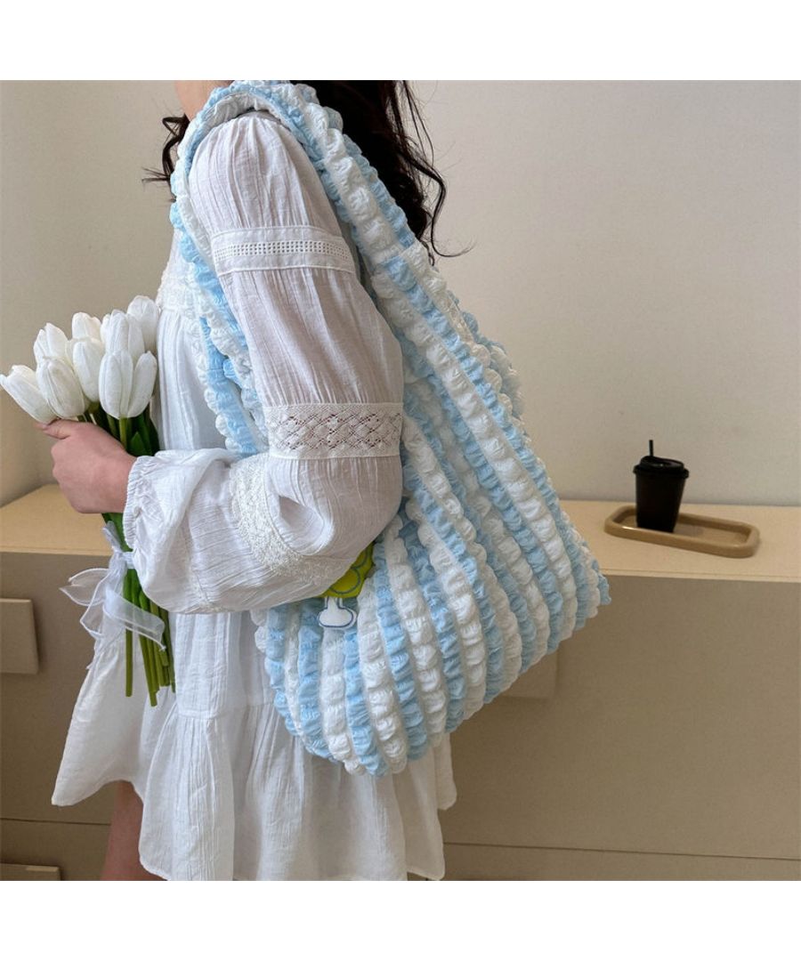Beststore Popcorn Tote Bag Bag Pocopoco Bag Poko Poko Korean Fashion Puff Embossed Eco Bag Women's Shoulder Bag Adult Cute Waffle Style Bag